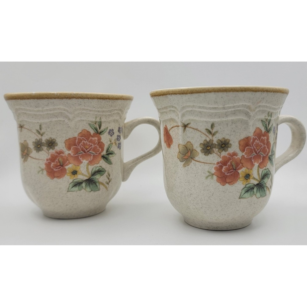 Mikasa Garden Club Silk Bouquet Cups Mugs (set Of 2) Made In Japan